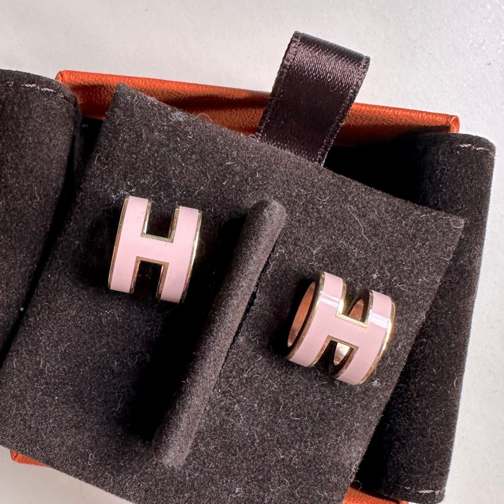 Hermès Pop H earrings in pink from 2021 (larger model)